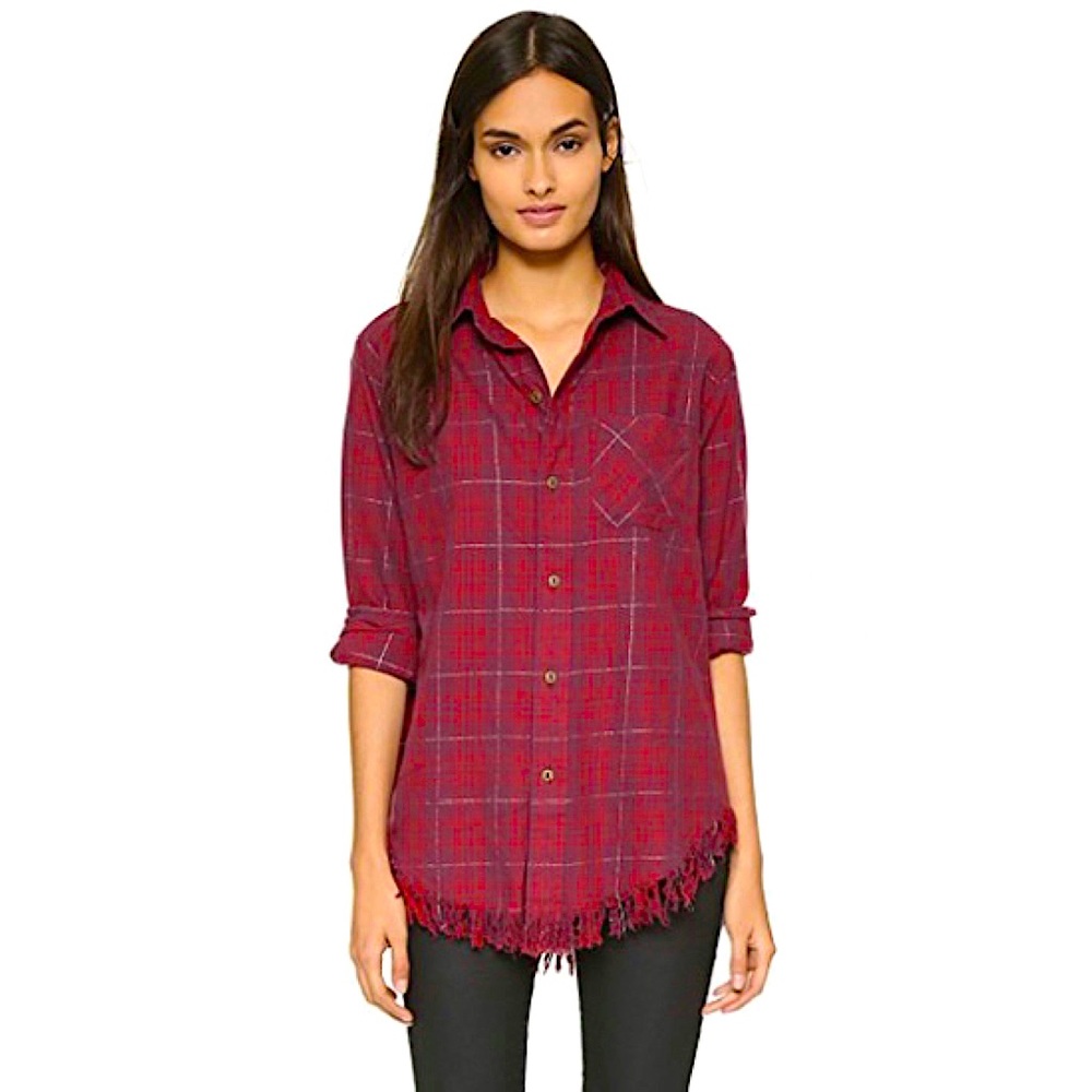 (SOLD)CURRENT/ELLIOTT Fringed Plaid Shirt
